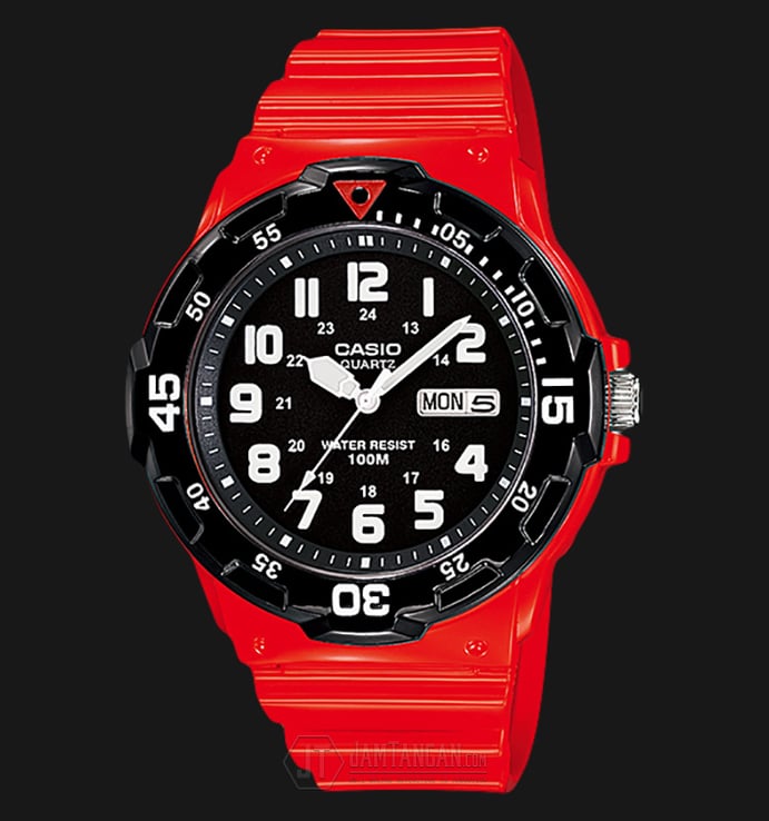 Casio General MRW-200HC-4BVDF Water Resistant 100M Red Resin Band