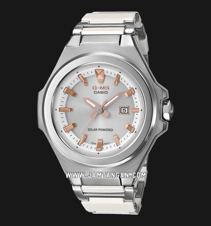 Casio Baby-G MSG Series MSG-S500CD-7ADR Tough Solar Silver Dial Resin With Stainless Steel Band