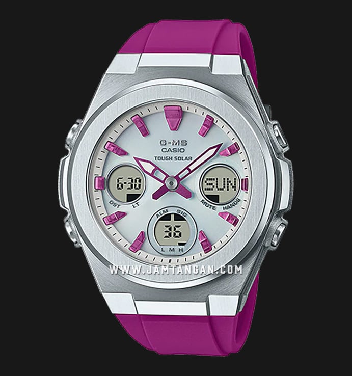 Casio Baby-G MSG Series MSG-S600-4ADR Tough Solar Ladies Digital Analog Dial Pink Resin Band