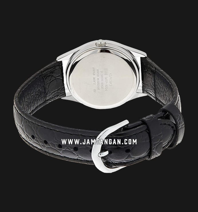 Casio General MTP-1094E-7BDF White Dial Black Leather Strap