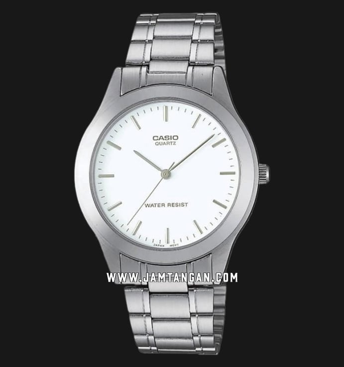 Casio MTP-1128A-7ARDF Enticer Men White Dial Stainless Steel Strap