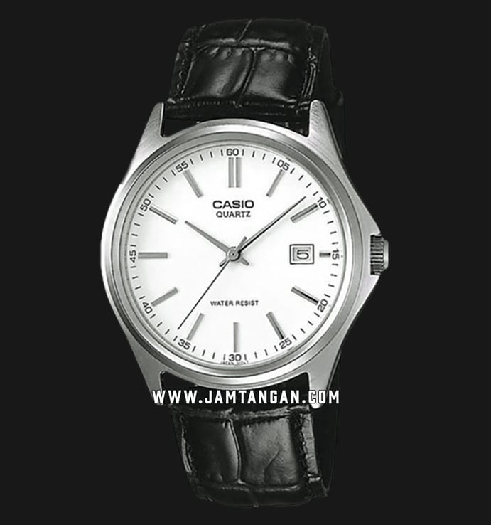 Casio General MTP-1183E-7ADF Enticer Men White Dial Black Leather Band