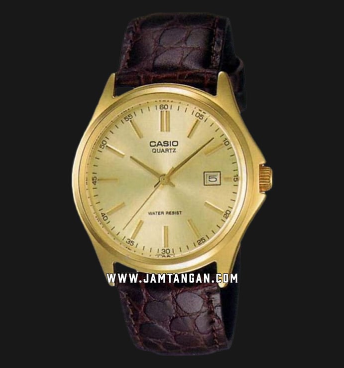 Casio General MTP-1183Q-9ADF Men Gold Dial Brown Leather Band