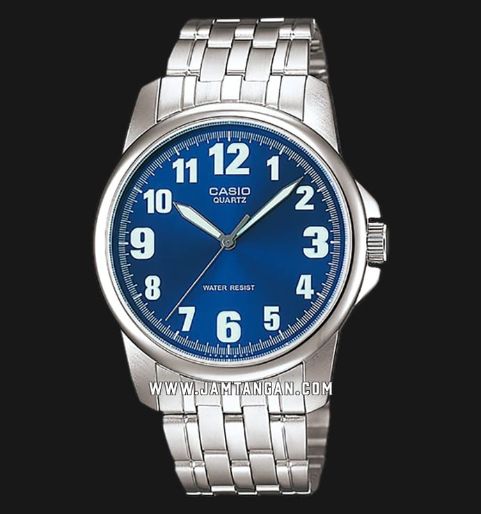 Casio MTP-1216A-2BDF Enticer Men Blue Dial Stainless Steel Strap