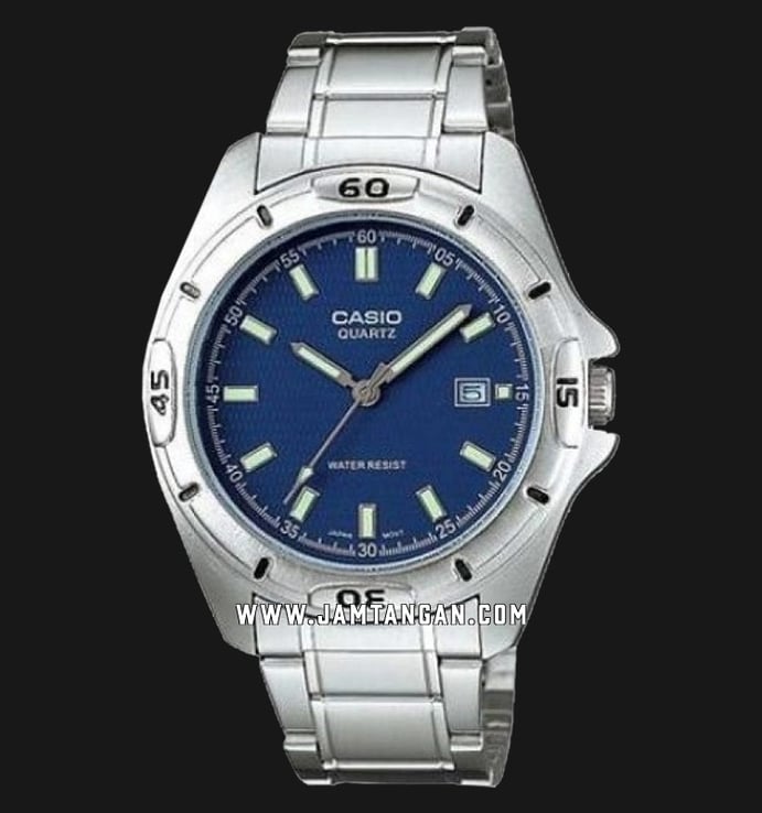 Casio MTP-1244D-2ADF Enticer Men Blue Dial Stainless Steel Strap