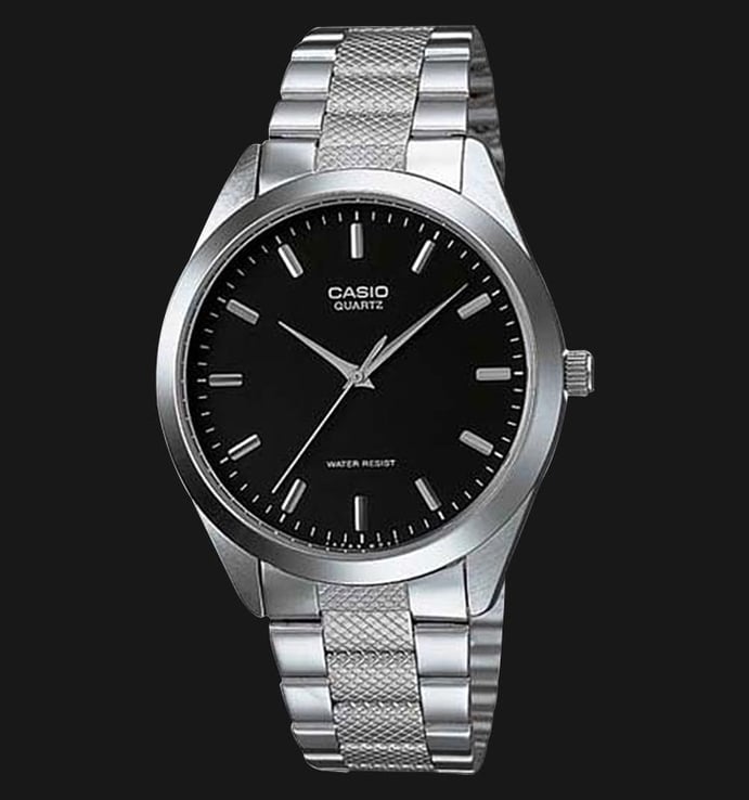 Casio General MTP-1274D-1ADF Black Dial Stainless Steel Strap