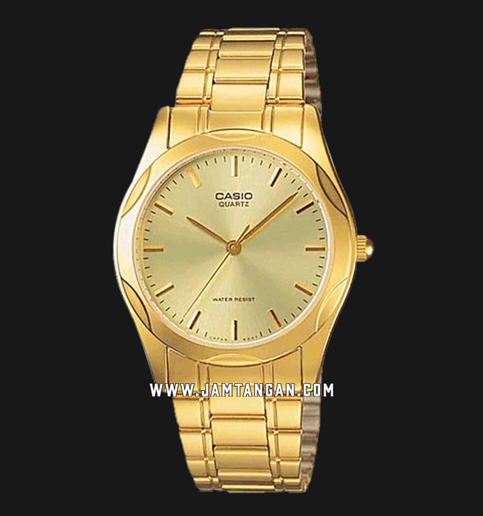 Casio MTP-1275G-9ADF Enticer Men Gold Dial Gold Stainless Steel Strap
