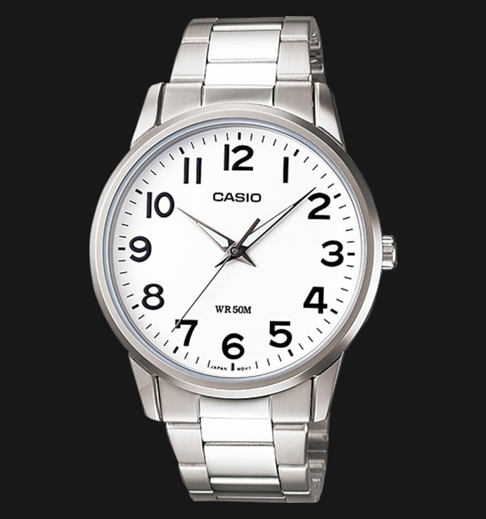 Casio General MTP-1303D-7BVDF Men Analog White Dial Stainless Steel Band