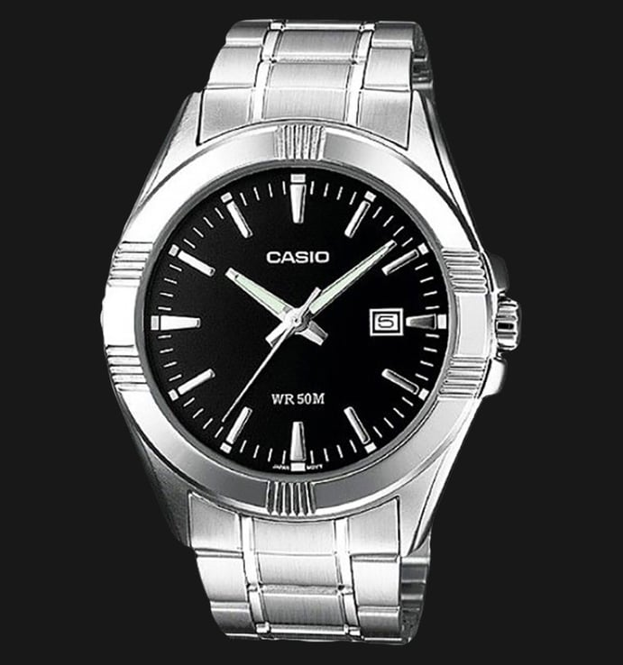 Casio General MTP-1308D-1AVDF Black Dial Stainless Steel Band