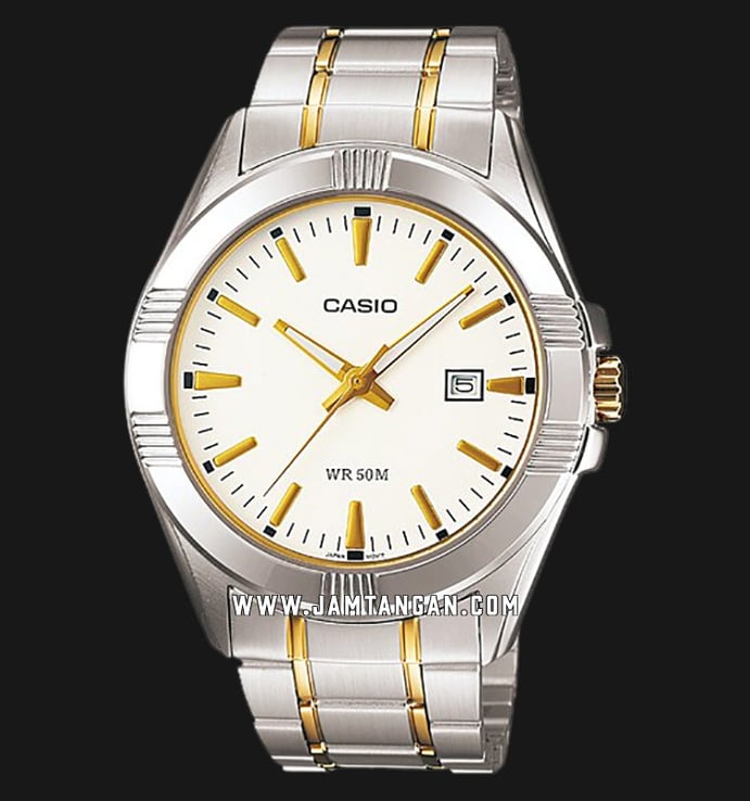 Casio General MTP-1308SG-7AVDF Men Silver Dial Dual Tone Stainless Steel Strap