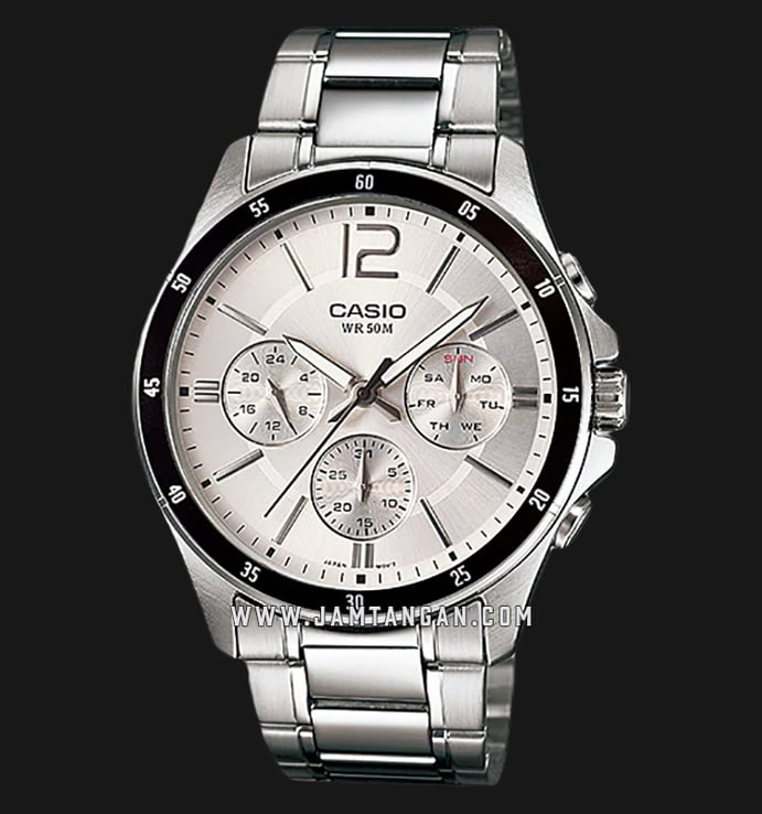 Casio MTP-1374D-7AVDF Enticer Men Silver Dial Stainless Steel Band