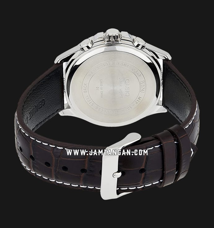 Casio MTP-1374L-7AVDF Enticer Men Silver Dial Brown Leather Band