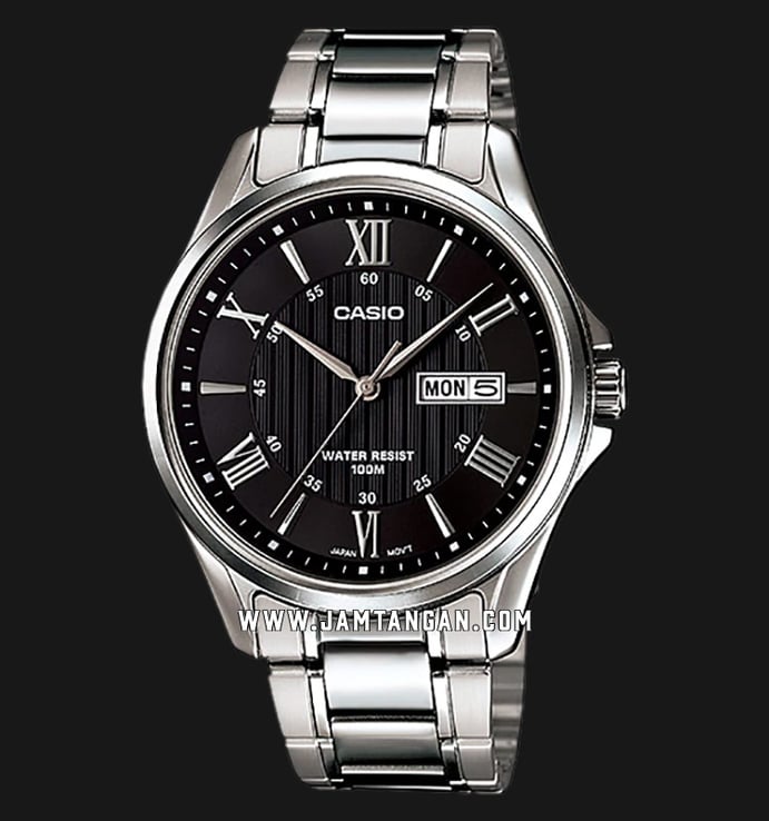 Casio General MTP-1384D-1AVDF Enticer Men Analog Black Dial Stainless Steel Band