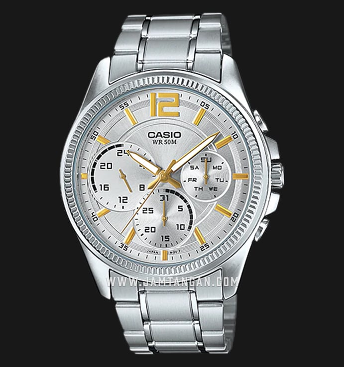 Casio General MTP-E305D-7AVDF Men Silver Dial Stainless Steel Strap