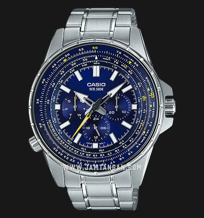 Casio General MTP-SW320D-2AVDF Men Blue Dial Stainless Steel Strap