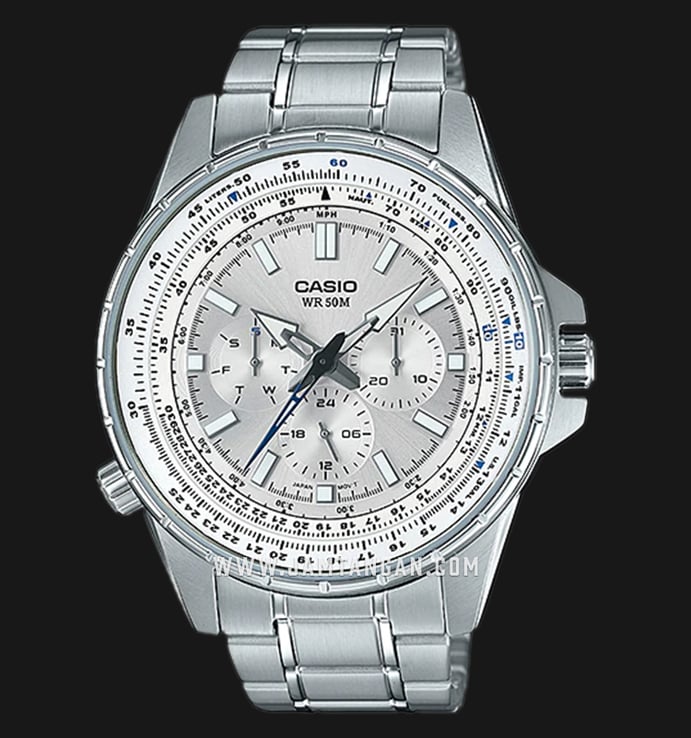 Casio General MTP-SW320D-7AVDF Men Silver Dial Stainless Steel Strap