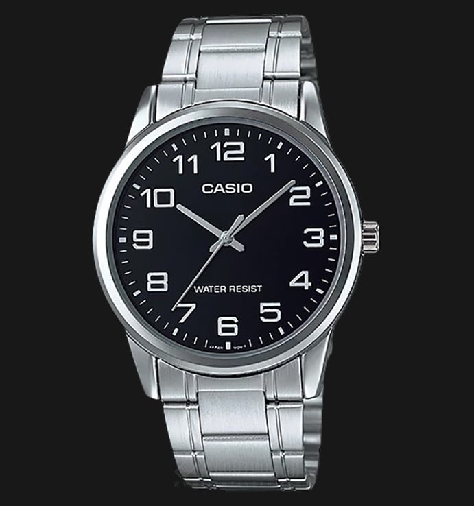 Casio General MTP-V001D-1BUDF Black Dial Stainless Steel Band