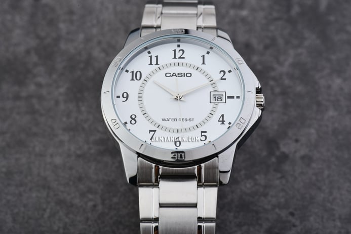 Casio General MTP-V004D-7BUDF Men Analog White Dial Stainless Steel Band