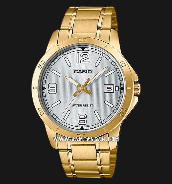 Casio General MTP-V004G-7B2UDF Men Silver Dial Gold Stainless Steel Band
