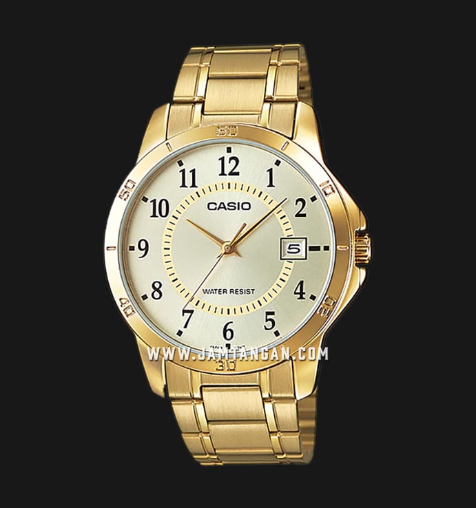 Casio General MTP-V004G-9B Gold Dial Gold Tone Stainless Steel Strap