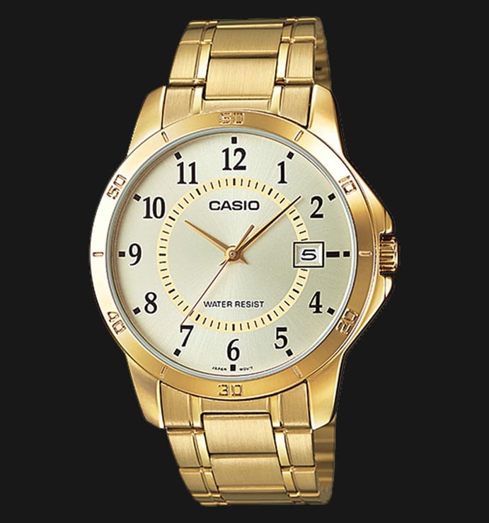 Casio General MTP-V004G-9BUDF Gold Dial Gold Stainless Steel Band