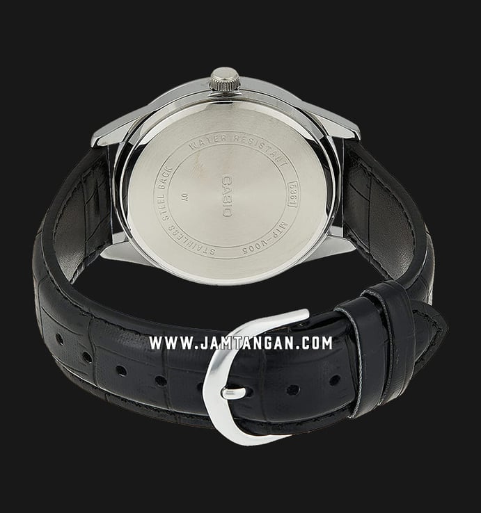 Casio General MTP-V005L-7BUDF Silver Dial Black Leather Strap