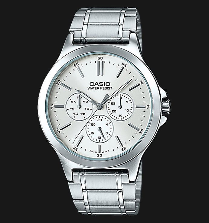 Casio General MTP-V300D-7AUDF White Dial Stainless Steel Band