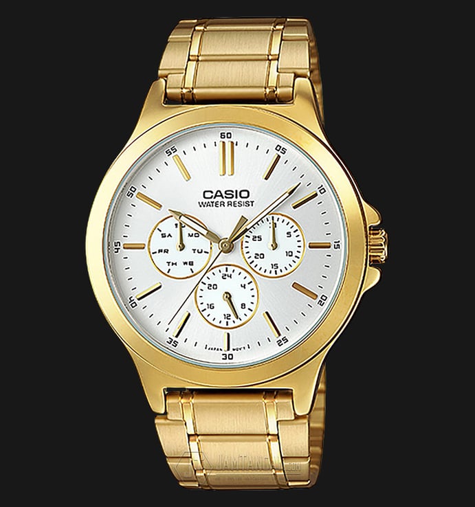 Casio General MTP-V300G-7AUDF White Dial Gold Tone Stainless Steel Band