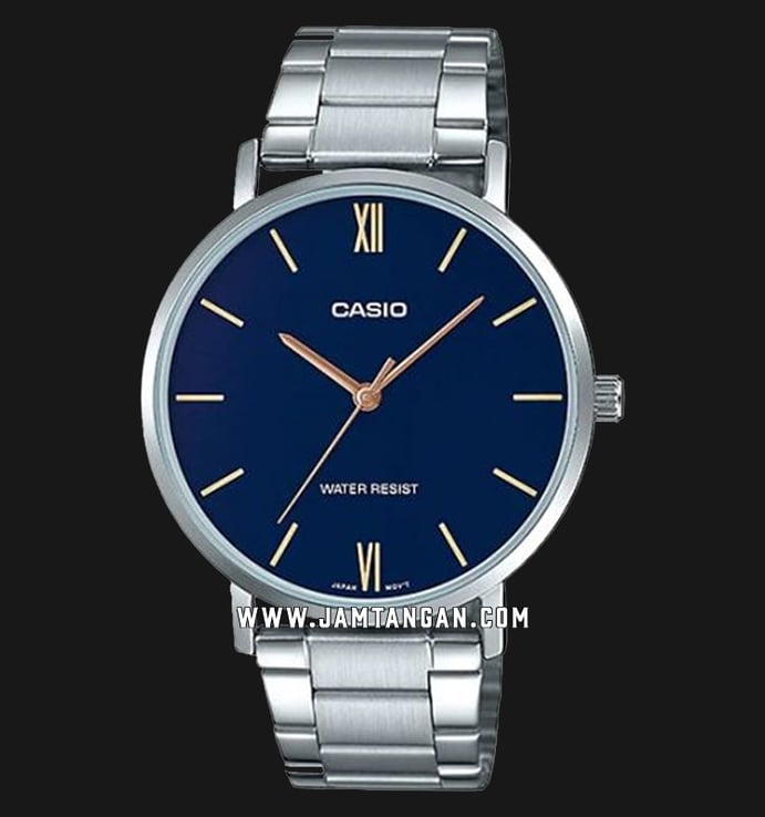Casio General MTP-VT01D-2BUDF Men Analog Blue Dial Stainless Steel Band