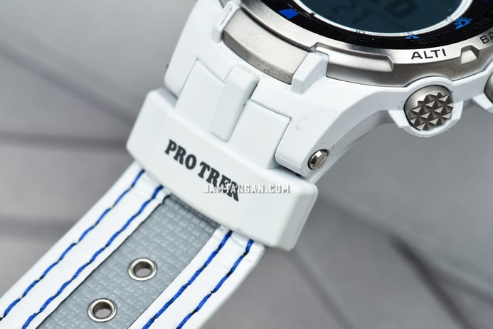 Casio Pro Trek PRW-3000G-7DR Tough Solar Digital Dial White Leather Band
