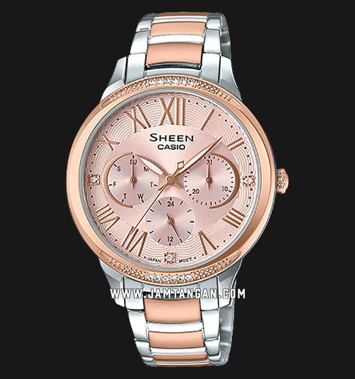Casio Sheen SHE-3058SPG-4AUDR Rose Gold Dial Stainless Steel Strap