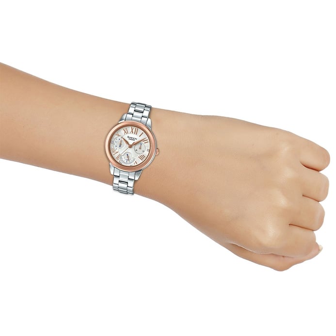 Casio Sheen SHE-3059SG-7AUDR Ladies Silver Dial Stainless Steel Strap
