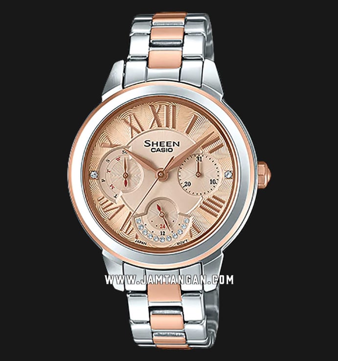 Casio Sheen SHE-3059SPG-9AUDR Rose Gold Dial Stainless Steel Strap
