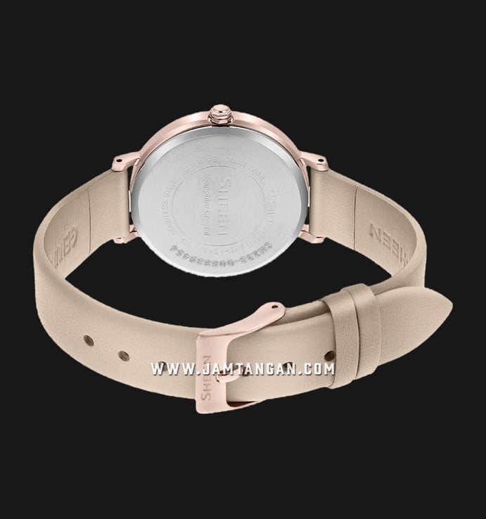 Casio Sheen SHE-4541CGL-4AUDF Beige Dial Beige Leather Band