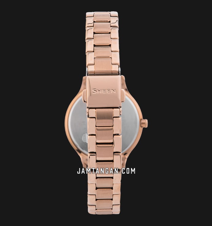 Casio Sheen SHE-4546PG-4AUDF Pink Of Mother Of Pearl Dial Rose Gold Stainless Steel Band