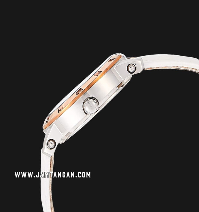 Casio SHEEN SHN-3012GL-7ADR White Dial White Leather Strap