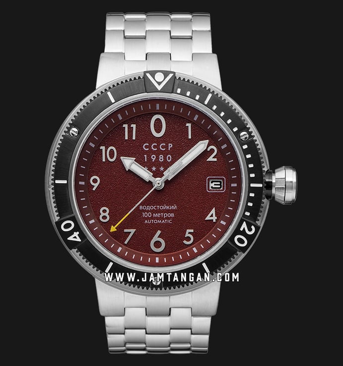 CCCP Kashalot Submarine CP-7004-77 Automatic Red Dial Stainless Steel Strap