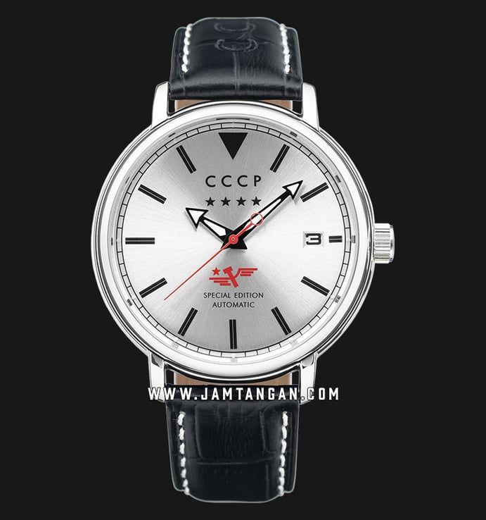 CCCP Heritage CP-7020-01 Automatic Silver Dial Black Leather Strap