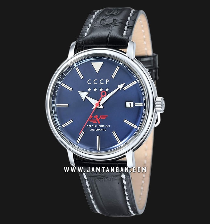 CCCP Heritage CP-7020-02 Automatic Blue Navy Dial Black Leather Strap