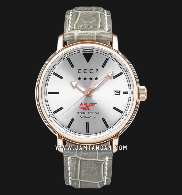 CCCP Heritage CP-7020-04 Automatic Silver Dial Grey Leather Strap