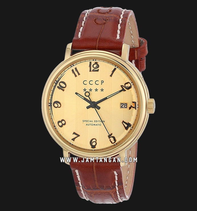 CCCP Heritage CP-7021-03 Automatic Gold Dial Brown Leather Strap
