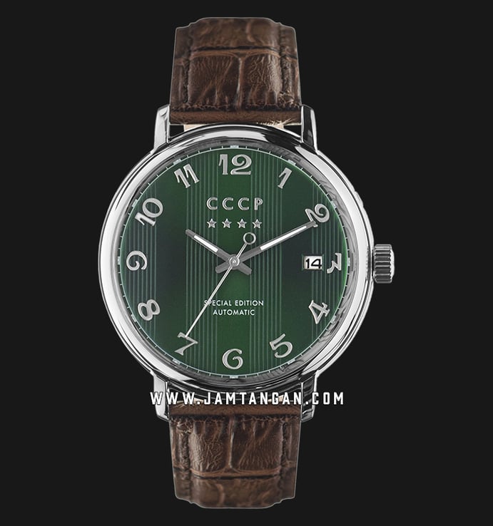 CCCP Heritage CP-7021-0B Automatic Green Dial Brown Leather Strap