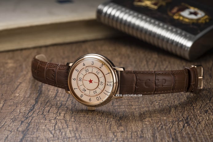 CCCP Aleksandrov CP-7042-06 Automatic White Dial Brown Leather Strap