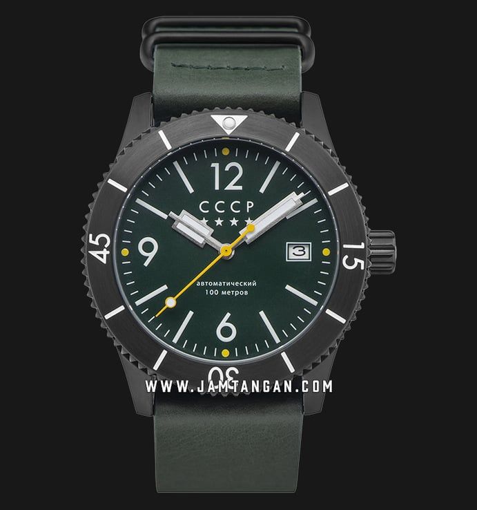 CCCP Arkhipov CP-7045-04 Automatic Men Green Dial Green Leather Strap