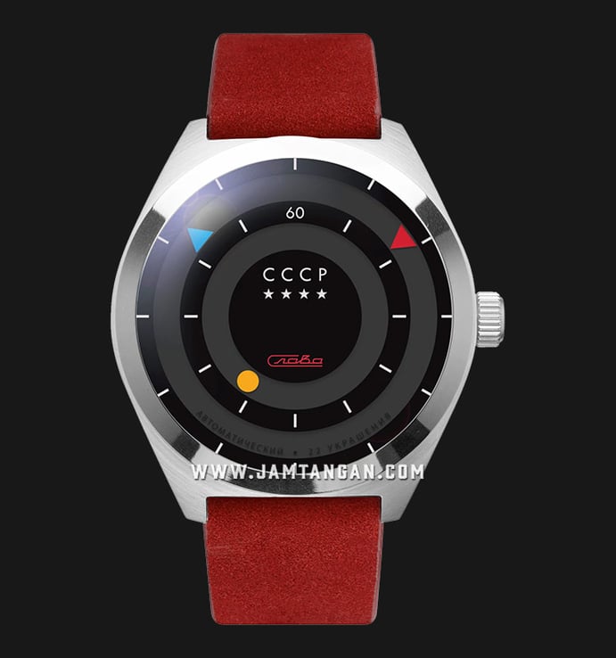 CCCP Space Neujmin CP-7065-01 Automatic Dual Tone Dial Red Leather Strap