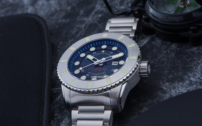 CCCP Naval Kiev CP-7069-22 Diver 1000M Automatic Blue Dial Stainless Steel Strap Limited Edition