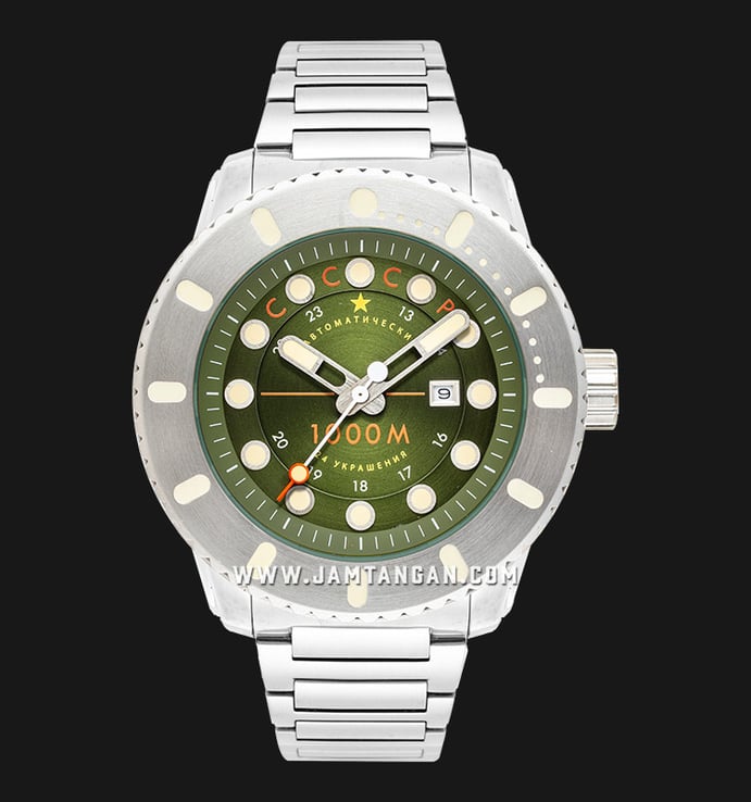 CCCP Naval Kiev CP-7069-33 Diver 1000M Automatic Green Dial Stainless Steel Strap Limited Edition