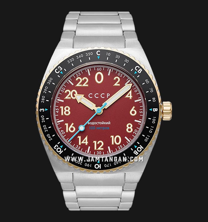 CCCP Aviation Mriya CP-7074-33 Automatic Red Dial Stainless Steel Strap