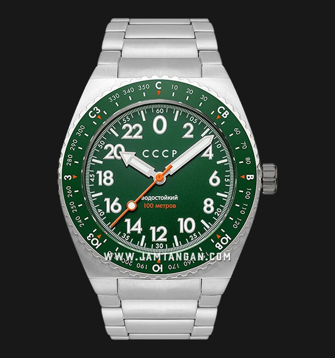 CCCP Aviation Mriya CP-7074-44 Automatic Green Dial Stainless Steel Strap