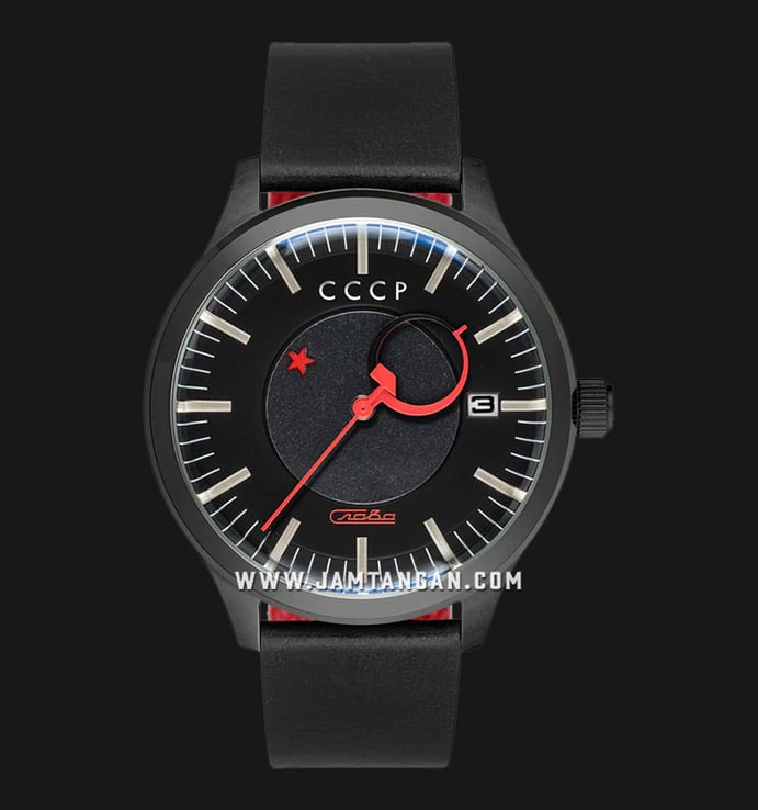 CCCP Kamzolkin CP-7077-02 Automatic Black Dial Black Leather Strap